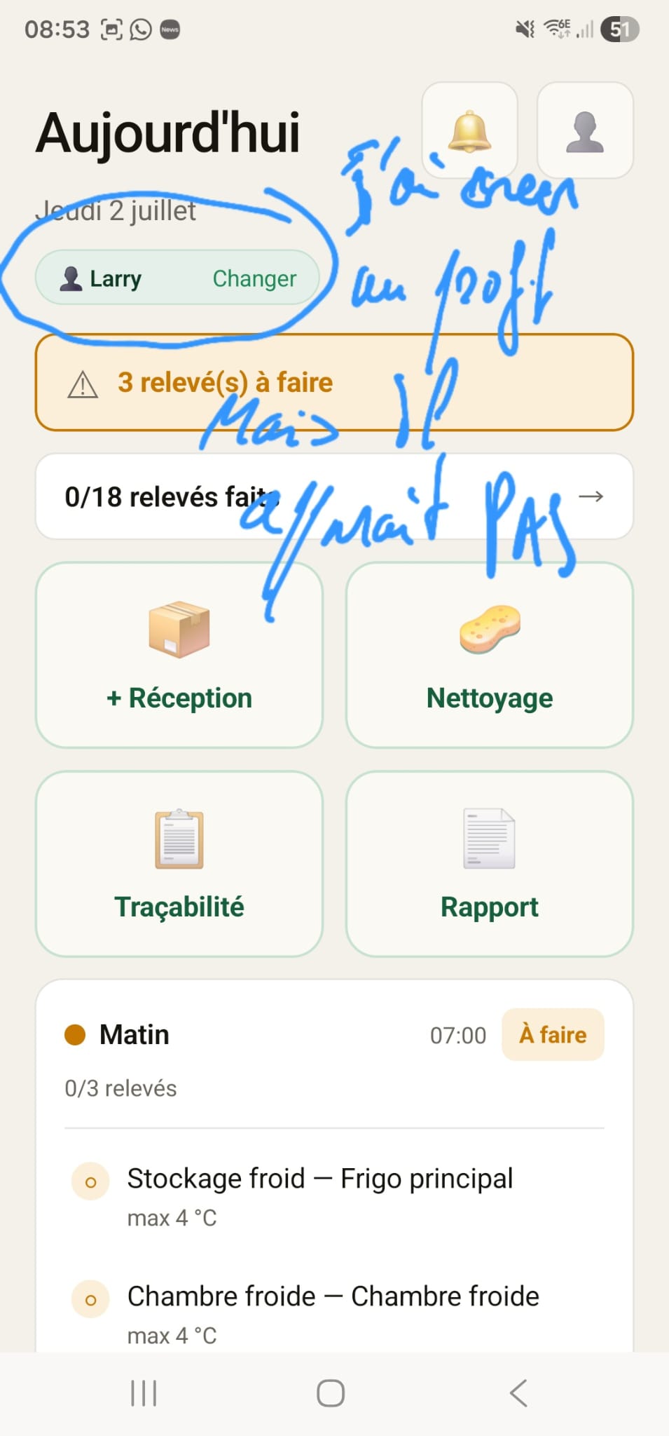 Retour annoté sur la sélection du profil dans Trakigon